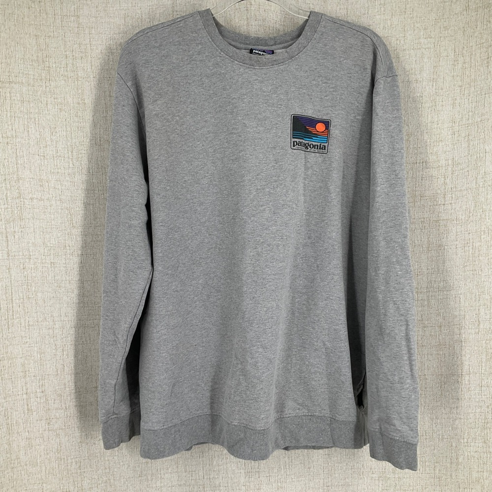 Patagonia Mens Sweatshirt Large Up & Out Midweight Crew Gorpcore Outdoors Gray